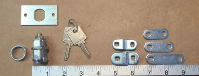 Medeco 1-1/8" long cam lock with 2 keys & extra mounting hardware - for 1 price - Image 1 of 4