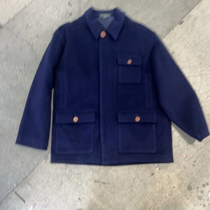 J Crew: Vintage Mens Wool Barn Core Blue Coat Large READ - Picture 1 of 24