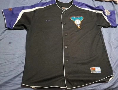 Camiseta deportiva de colección negra D-Backs cosida Nike Team MLB Arizona Diamondbacks abotonada grande Foto 1 de 4