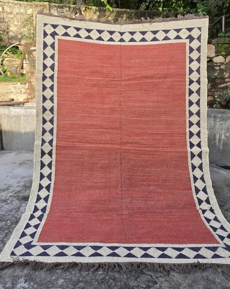 Handmade 8x10 Wool Jute Kilim Rug, Durable Costume Size Wool Kilim Rugs 8x12|6x9 - Image 1 of 4