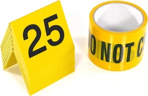 Evidence Markers Crime Scene Tents 1-25  and CRIME SCENE TAPE ROLL Numbers - Picture 1 of 4