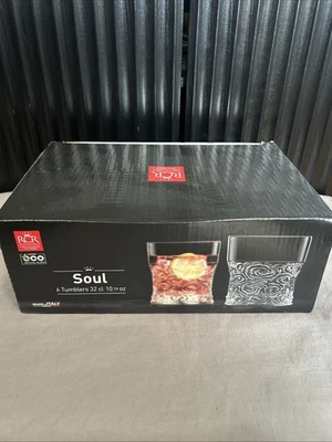 RCR Soul 6 Vasos 32 cl 10,79 OZ Hecho en Italia SKU 7 20201 269807 Nuevo En Caja Foto 1 de 4