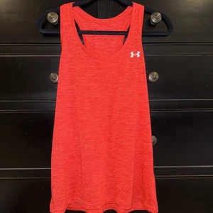 Under Armour Shirt Women’s Large Red/Org Loose Heat Gear Tank Top Ladies Comfort - Bild 1 von 7