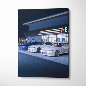 Nissan GTR R34 Skyline High Resolution Museum Quality Vertical Car Canvas Print - Picture 1 of 14