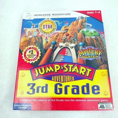 New 1996 Knowledge Adventure Jumpstart 3rd Grade PC Windows Mac Big Box - Image 1 of 4