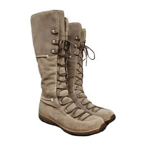 Timberland Moorland Hollace Stiefel Schnürstiefel Sherpa gefüttert hellbraun Wildleder Damen 8,5-fach - Bild 1 von 9