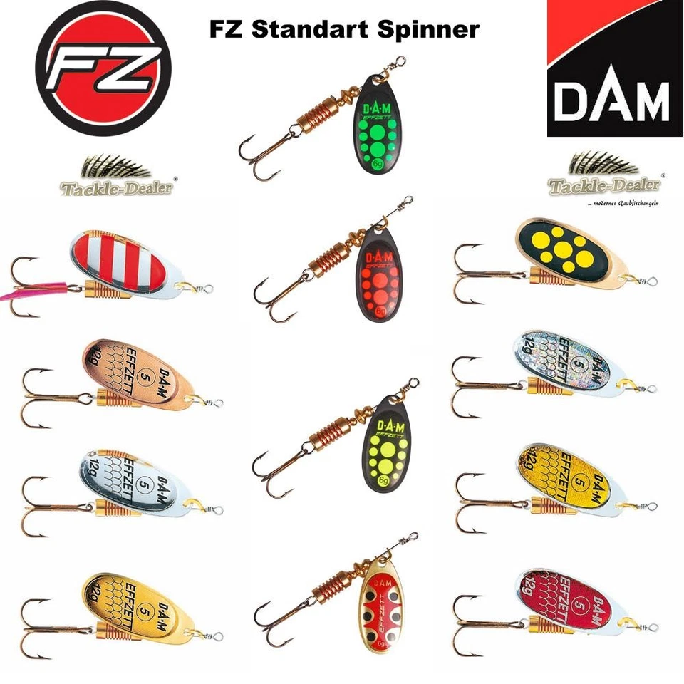 EFFZETT Standart Spinner 3g 4g 6g 10g 12g 20g verschiedene Farben Raubfischköder - Bild 1 von 1