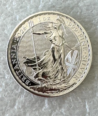 Silver 2026 King Charles Britain 1 oz Silver Britannia .999 Fine Coin - Image 1 of 3