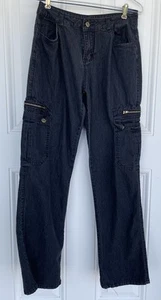 Unbranded Black Cargo Pants Size M Inseam 30" Waist 29" Rise 10" - Picture 1 of 4