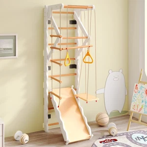 6 in 1 Sprossenwand Kletterwand Turnwand Klettergerüst Turngeräte Holz Kinder - Bild 1 von 16
