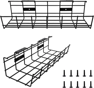 Under Desk Cable Management- 2 Pack Cord Organizer. Metal Wire Cable Management - Picture 1 of 8