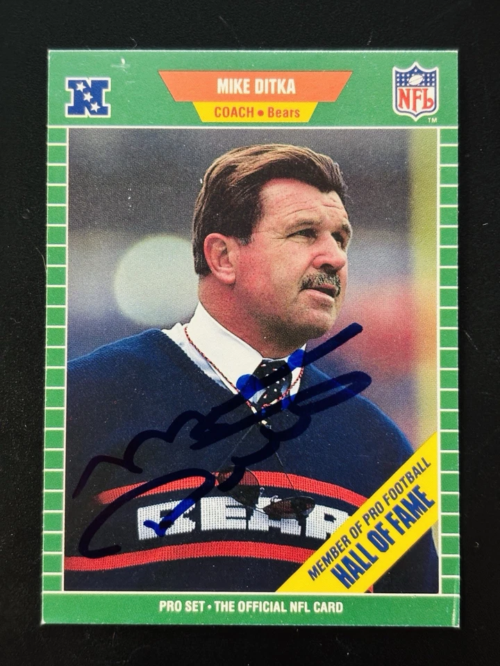 1989 Pro Set Mike Ditka Autographed Football Card Coach #53 Chicago Bears - Image 1 of 2