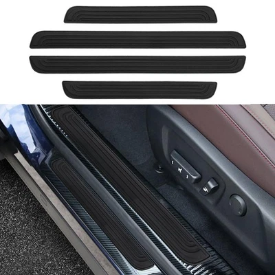 Protector de cubierta antideslizante de placa de umbral negro universal para puerta de coche Mazda 4 piezas Foto 1 de 4