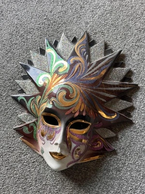 Venetian Mask Ceramic Wall Hanging - Made in Italy - Image 1 of 3