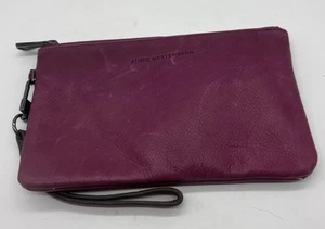 Aimee Kestenberg Chianti Cuero Bolsa de Carga Billetera Muñequera Frambuesa - Imagen 1 de 8