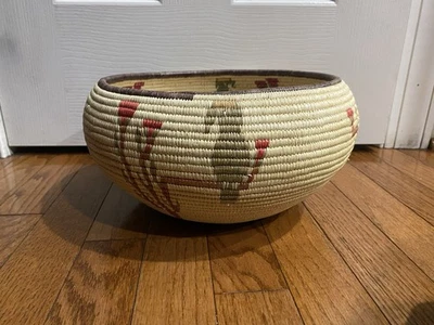 Vintage Woven Panama Basket - Image 1 of 4