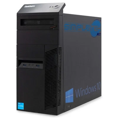 Lenovo M93P i3 WIN10 16GB 240GB 1TB 2GB Gpu GT710 Desktop Computer Tower RS232 - Image 1 of 4