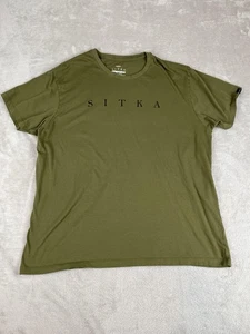 Camisa Sitka Para Hombres XL Verde Oliva Pima Algodón Logo Caza Aire Libre Camiseta Cuello Redondo - Imagen 1 de 7