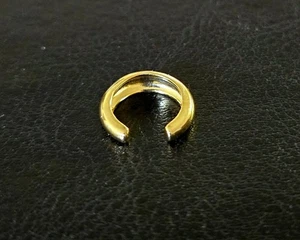 🌙14K GELBGOLD / 925 STERLING. SCHLICHTES MASSIVES OHRMANSCHETTENBAND/HELIX HUGGIE OHRRING - Bild 1 von 9