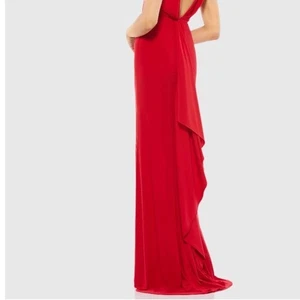 Ieena For Mac Duggal Damen V-Ausschnitt ärmellos Jerseykleid drapierter Rücken rot GR. 4 - Bild 1 von 12