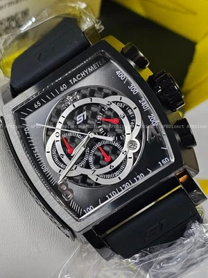 Invicta S1 ралли - углеродного волокна шкала хронограф черный чехол и ремень мужские часы  - Изображение 1 из 4