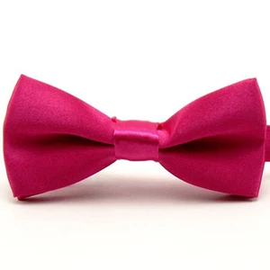 Boy Child Kids Solid Candy Color Satin Pre-tied Bow Tie Wedding Party Bowties - Picture 1 of 23