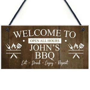 BBQ Signs For Outside Personalised Vintage Shed Man Cave Garden Sign - Picture 1 of 9