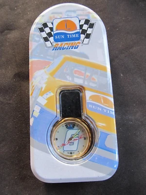 NOS 1995 Nascar 手表 Mark Martin #6 Sun Time 真皮需要新电池 — 第 1/4 张图片