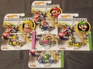 2019 MARIOKART HOT WHEELS,HW DIECAST,COMPLETE SET OF 5,MARIO,LUIGI,PEACH,+ MORE! - Bild 1 von 7