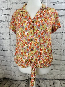 Maeve by Anthropologie geknöpftes Oberteil Damen 4 mehrfarbig 100 % Viskose kurze Ärmel - Bild 1 von 8