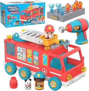 Learning Resources Design Drill Bolt Buddies Fire Truck, Fine Motor Skills Con - Picture 1 of 3