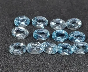 2 Piece Natural Sky Blue Topaz Cut Stone 7X5 Mm - Picture 1 of 3