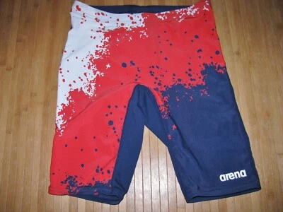 ARENA Swimsuit JAMMER Size 32 Poly Swim Suit ARIZONA TEAM UNIFORM Navy Red White - Image 1 of 3