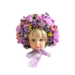 Flowers Florals Hat Newborn Baby Photography Props Handmade Colorful Bonnet Hat - Picture 1 of 15