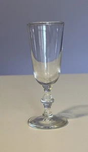 Vintage Ball Stem Cordial Mini Flute Style Shot Glass Clear Glass - Picture 1 of 11