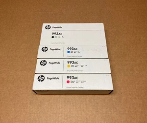 Genuine HP 993 AC PAGE WIDE M/ C / Y/Bk INK CARTRIDGE Managed P77740 Full Set - Picture 1 of 4