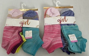 12 Pairs (2 packs of 6) Girl's GoldToe Socks Liner Size Large Shoe 4-10 3 rings - Picture 1 of 8