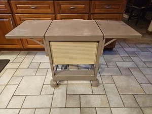 Vintage Tiffany Stand Co. Industrial Metal Leaf Rolling Typewriter Side Table - Picture 1 of 18