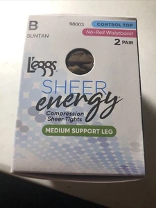 L'eggs 2 Stck. Neu Strumpfhose Gr. B Control Top Med Support SONNENBRAUN - Bild 1 von 6