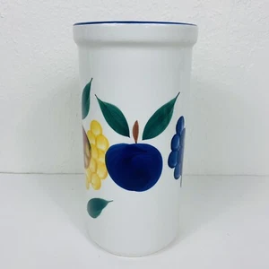 Dansk International Disigns Vase Floral Grapes Fruit Leaves 9.5” Tall Ceramic - Picture 1 of 10