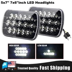 2PCS 5x7'' 7x6'' Inch LED Blue Halo Headlights Lamps For Nissan Pickup Hardbody - Picture 1 of 5