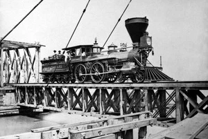 1863 W H Hinton Abraham Lincoln Funeral Train PHOTO Civil War US Military Engine - Bild 1 von 1