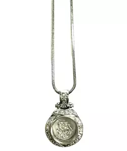 Colgante de tigre magnético de oro blanco de 18 quilates con cadena de plata, diamantes de acento - Imagen 1 de 7