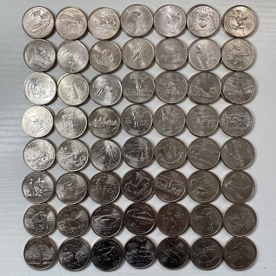 1999-2009 P&D  US STATE & TERRITORY QUARTERS - COMPLETE BU UNC SET-112 COINS - Image 1 of 4