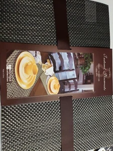 Textural Placemats Indoor/Outdoor Use Woven Design Easy Care Set Of 4 - Picture 1 of 4