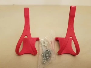 NOS Ladies Christophe Toe Clips.....Road Bike Pedals...France..Red Resin...Small - Picture 1 of 2