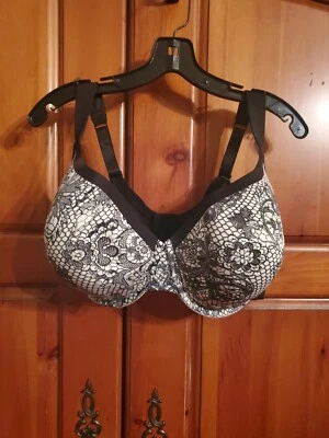 Cacique French Cobertura Completa 44DDD Negro/Blanco Nuevo con Etiquetas Foto 1 de 4