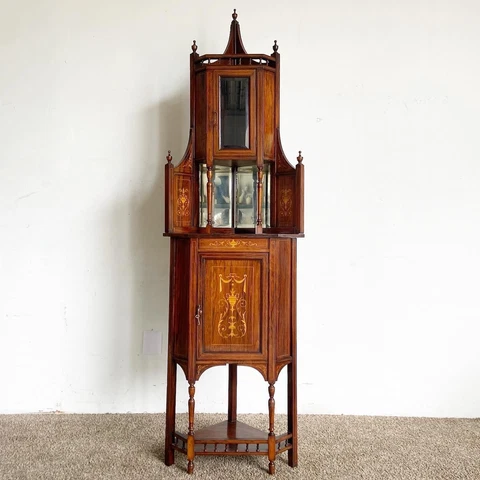 19th Century English Victorian Corner Cabinet Cover