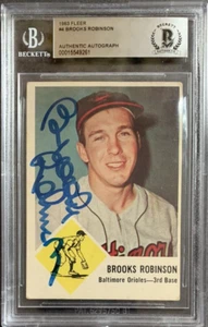 Brooks Robinson Baltimore Orioles Signed 1963 Fleer #4 Autographed Card BAS - Picture 1 of 4