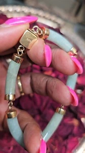 585 Gold Jade Armband, 23,8 Gramm 7,5cm Durchmesser  119720 - Bild 1 von 2